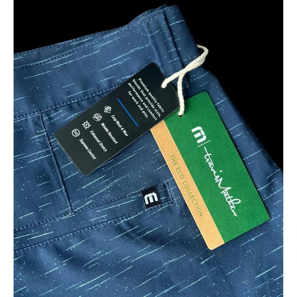 Travis Mathew Mens Navy Blue Hybrid Golf Swim Performance Stretch Shorts Size 40